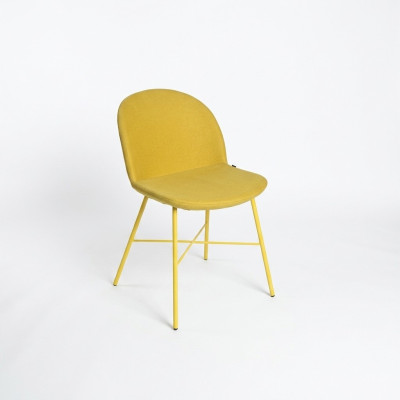 Yellow designer dining chair living room furniture armrest luxury chairs
