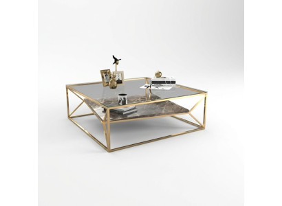Modern marble living room coffee table luxury stainless steel table glass top