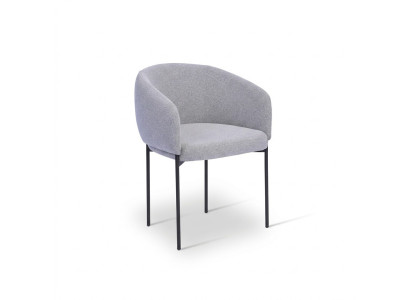 Gray upholstered chair with armrests designer single-seater living room chairs