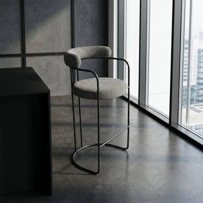 Gray luxury stainless steel bar stool designer bar furniture stool frame