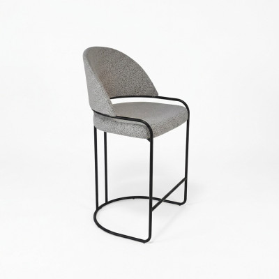 Gray bar stool with stainless steel legs dining chair high design chairs