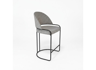 Gray bar stool with stainless steel legs dining chair high design chairs