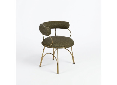 Designer green dining chair luxury single seater modern dining room furniture