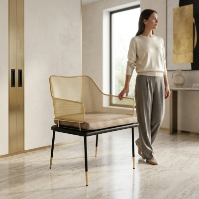 Luxurious single-seater designer armchair with stainless steel elements New chairs