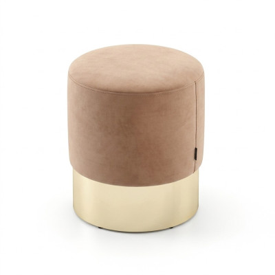 Beige Footstool Designer Pouf Side Stool Upholstered Furniture Textile