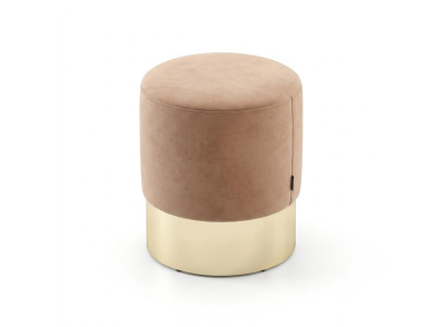Beige Footstool Designer Pouf Side Stool Upholstered Furniture Textile
