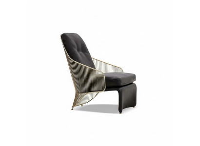 Designer living room armchair black single-seater lounge upholstered furniture