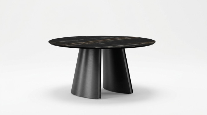 Designer black round table stainless steel furniture dining table luxury tables