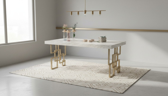 Designer white dining table dining room furniture elegant marble table modern