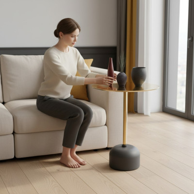 Luxurious Round Side Table Living Room Coffee Table Designer Furniture