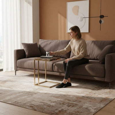 Modern stainless steel side table living room coffee table designer furniture