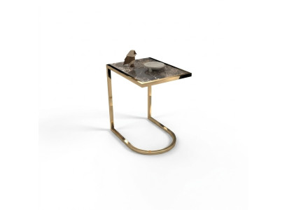 Luxury side table designer coffee table stainless steel with glass top