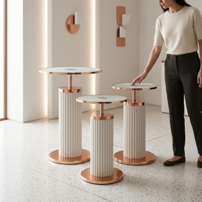Luxury 3x Side Tables Designer Living Room Table Set Coffee Tables Style Table
