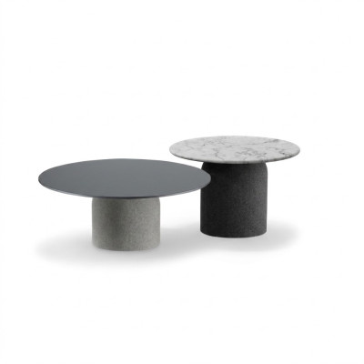 Designer gray coffee table set luxury 2x tables round side tables new