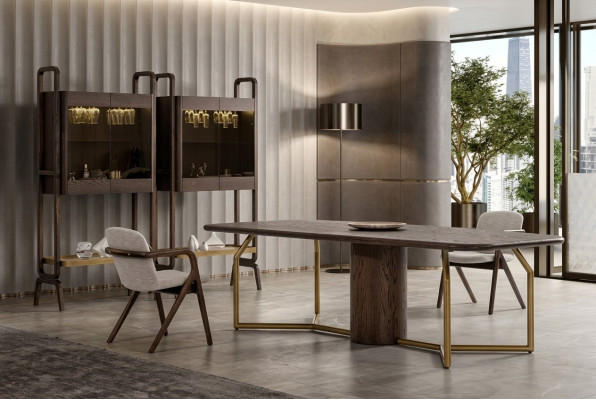 Luxury Villa Furniture Dining Set Dining Room Complete Table 4x Chair Sideboard 7-piece Set
