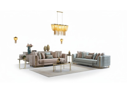 Stylish Sofa Set 2x Sofas Classic Design Furniture with Armrests 4+3