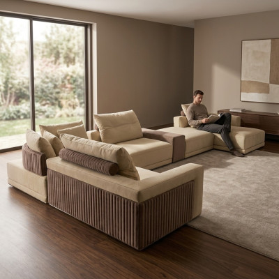 Living room corner sofa U-shaped couch seat upholstery set modern sofa new