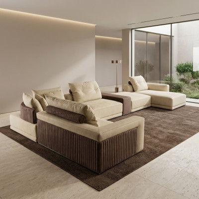 Living room corner sofa U-shaped couch seat upholstery set modern sofa new