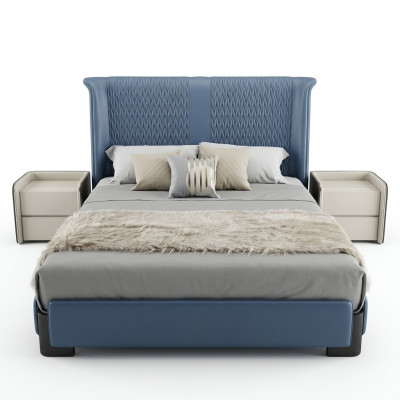 Bedroom set bed 2x nightstand 3 pcs. Design modern luxury bed group new