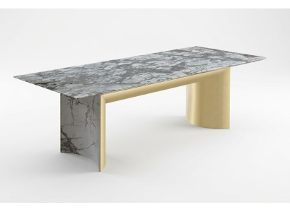 Stylish dining table made of artificial marble, large dining table, new table dining room furniture.