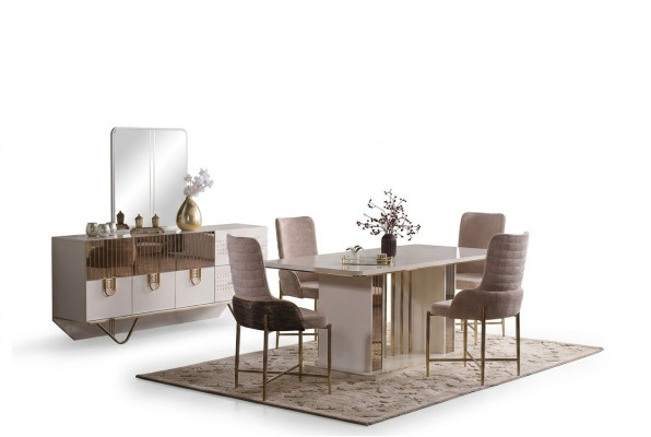 Design dining room complete: dining table + 6 chairs + sideboard furniture wood table new