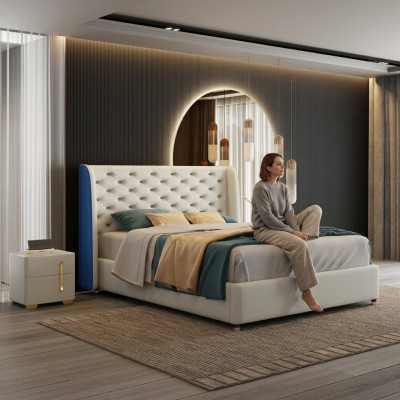 Bedroom furniture designer bed bed frame double beds elegance wood