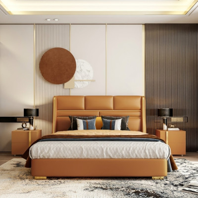 Double bed bedroom bed luxury furniture double hotel furnishing 180x200