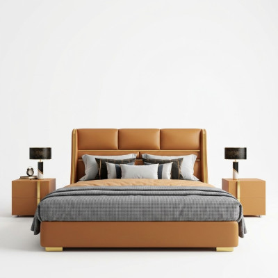 Double bed bedroom bed luxury furniture double hotel furnishing 180x200