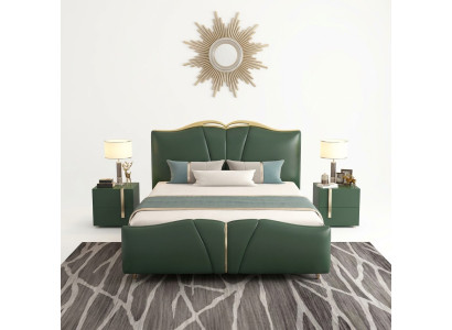 Bed luxury furniture bed frame wood bedroom furniture faux leather new