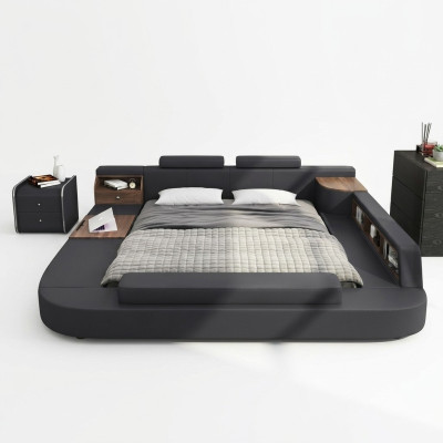 Modern beds hotel multifunction double luxury design bed upholstery