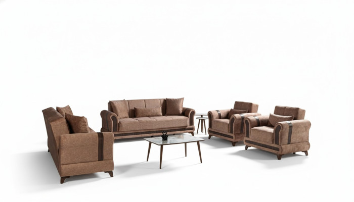 Sofa set 3+2+1+1 seating living room set textile sofa armchair sofa bed