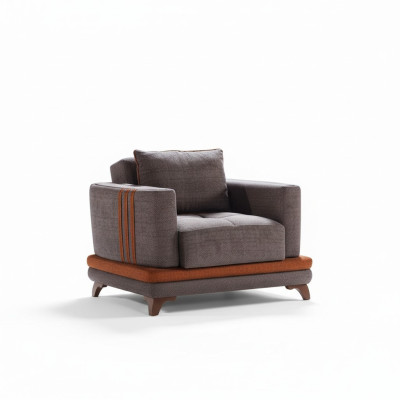 Design Sitter Luxury Armchair Relax Textile Gray Club Chair Modern Luxury