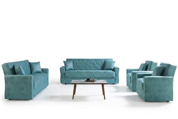 Sofa set 3+2+1+1 seater textile wood sofa 3 seater modern new armchair complete set