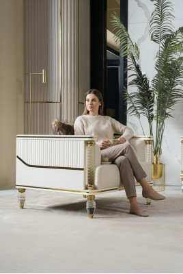 Design Suite Luxury Armchair Relax Textile White Armchair Relax Armchair Modern Luxury
