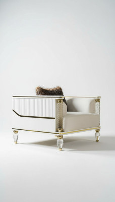 Design Suite Luxury Armchair Relax Textile White Armchair Relax Armchair Modern Luxury