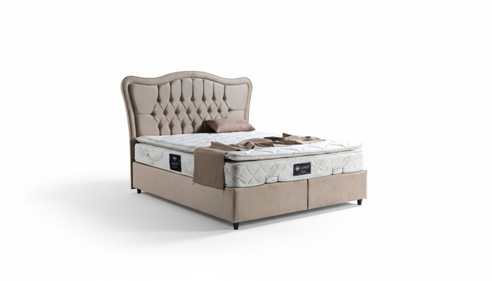 Bed Design Luxury Upholstered Bedroom Furniture Modern Beige 160x200