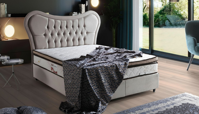 Bed Design Beds Luxury Beige Upholstery Bedroom Furniture Chesterfield 160x200