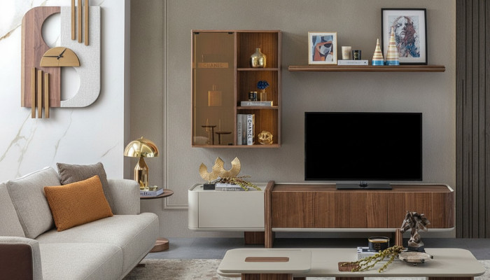 Wall unit designer living room furniture wall cabinet new wall shelf