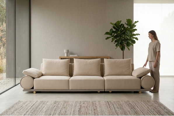 Living room upholstered sofas modern three-seater sofa 4-seater. Couch luxury upholstered furniture