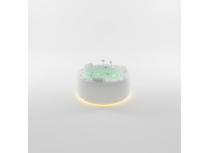 Luxury whirlpool bathtub round tub light waterfall LED lighting 