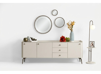 Luxurious white designer dining room sideboard, elegant buffet