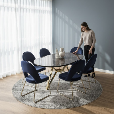 Dining set modern chairs table tables 7-piece. Dining table 6 x chairs dining room set