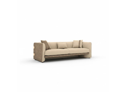 Beige luxury upholstered furniture modern design three-seater sofa living room decor