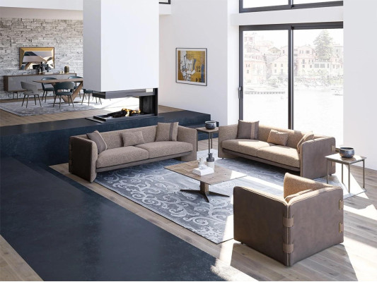 Design luxury living room 6-piece furniture set upholstered furniture three-seater sofas