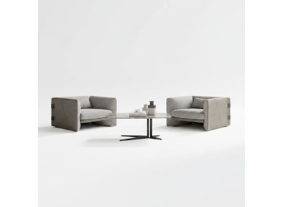Luxury 2x armchairs upholstered furniture living room furnishings modern coffee table new