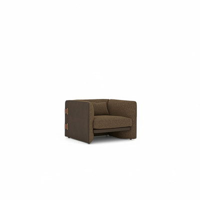 Brown armchair living room furnishings luxury textile upholstery modern design