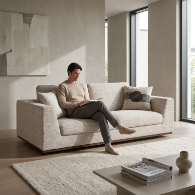 Two-seater sofa couch living room furniture design textile upholstered furniture