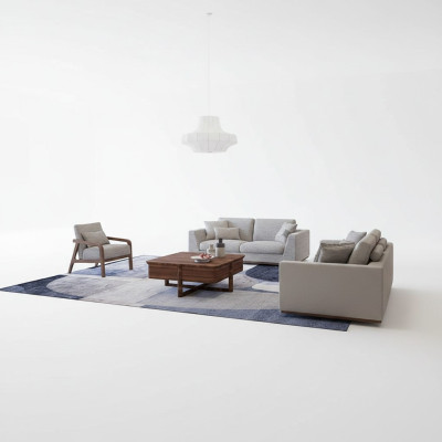 Living room grey sofa set 2x sofas two-seater design armchair luxury furnishings