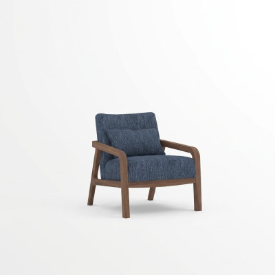 Modern armchair design living room blue fabric couch textile new