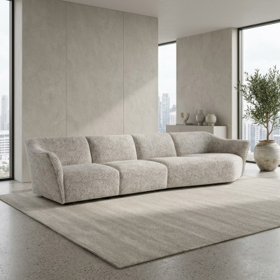 Living room modern white sofa four-seater couch upholstered furniture modern design